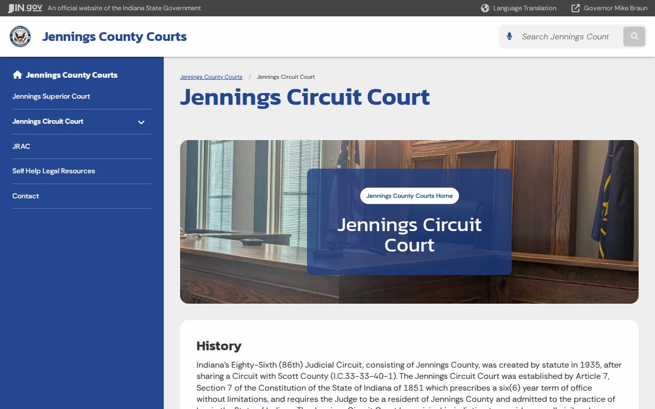 Jennings County Circuit Court jurisdiction for bench warrant cases