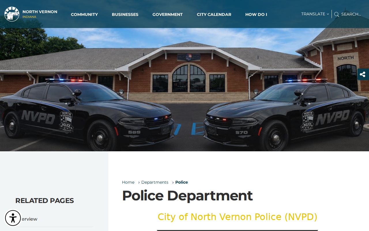 Official North Vernon Police contact and public records information